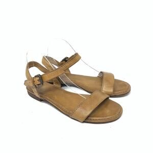 Frye Phillip 2 Piece Sandal Tan Leather Slingback Buckle Sandal Minimalist 10